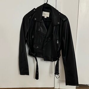 Black Faux Leather Biker Jacket